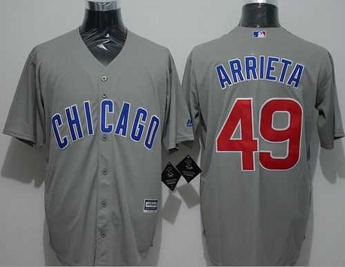 Chicago Cubs #49 Jake Arrieta Gray New Cool Base Stitched MLB Jersey,We sell and wholesale Chicago Cubs #49 Jake Arrieta Gray New Cool Base Stitched MLB Jersey on line form chian!